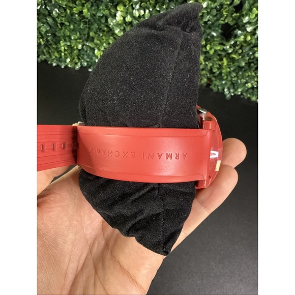 Armani Exchange Red Silicone Outerbanks Mens Chronograph Watch AX1328 - Picture 8 of 14